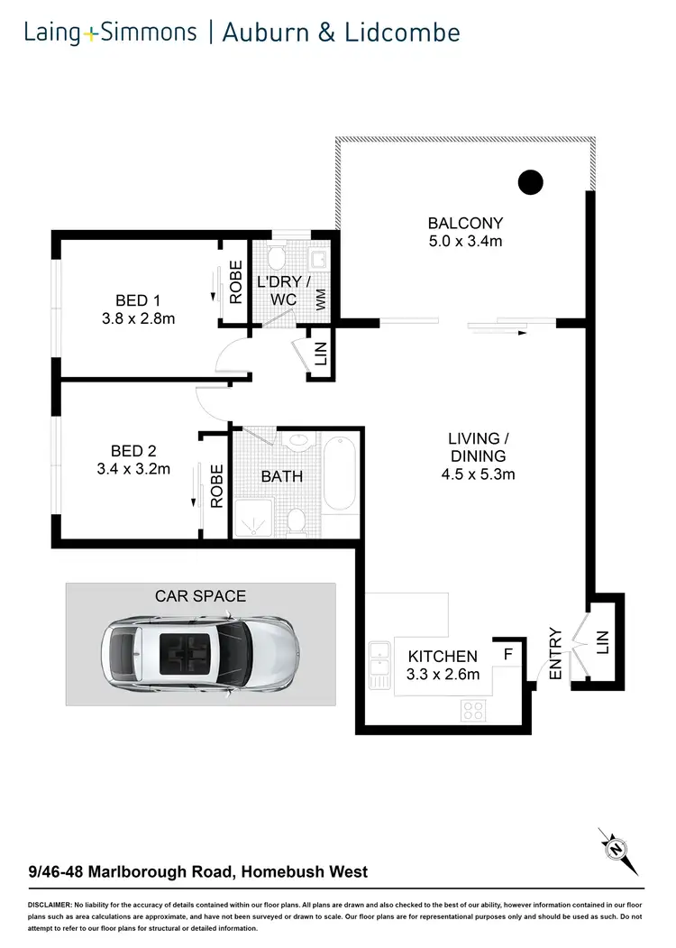 Floorplan of Homely apartment listing, 9/46-48 Marlborough Rd, Homebush West NSW 2140