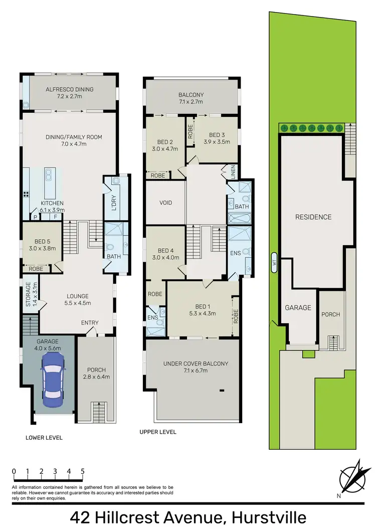 Floorplan of Homely semi-detached listing, 42 Hillcrest Avenue, Hurstville NSW 2220