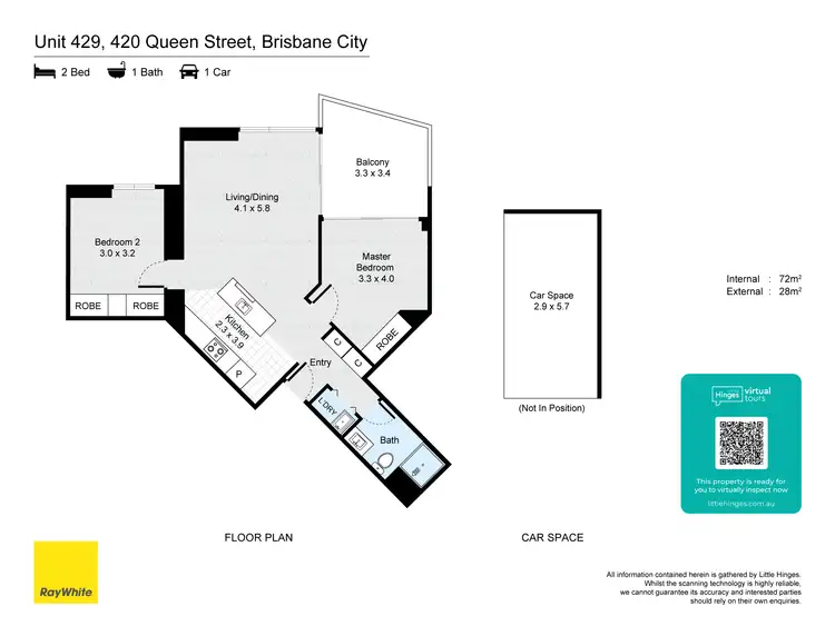 Floorplan of Homely apartment listing, 429/420 Queen Street, Brisbane City QLD 4000