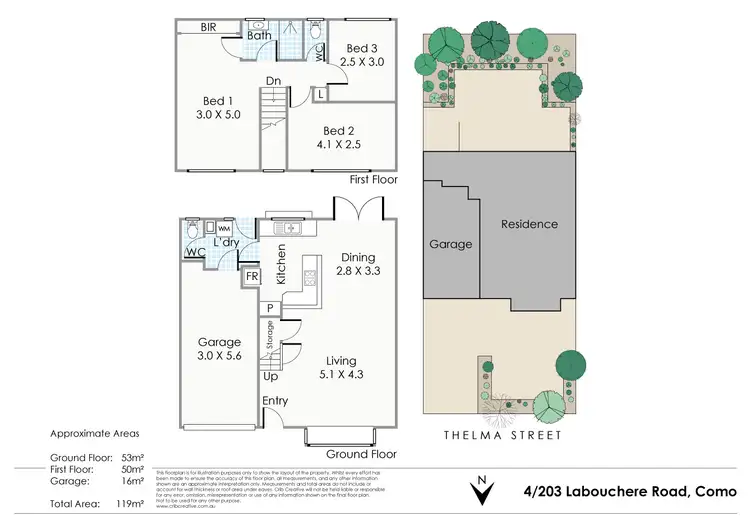Floorplan of Homely townhouse listing, 4/203 Labouchere Road, Como WA 6152