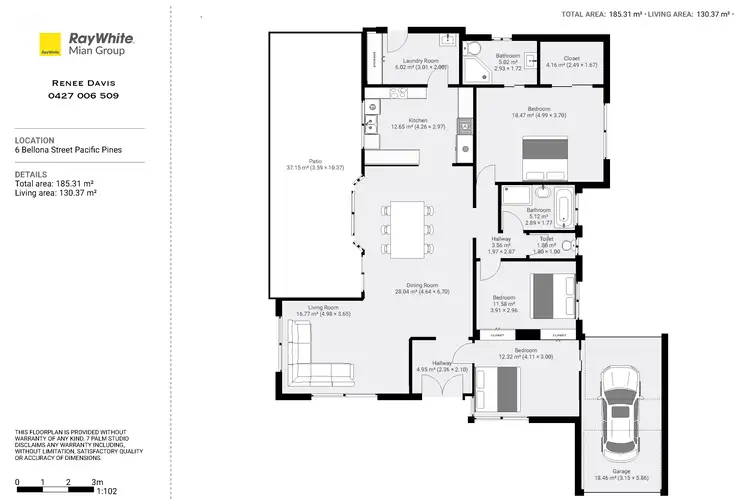 Floorplan of Homely house listing, 6 Bellona Court, Pacific Pines QLD 4211