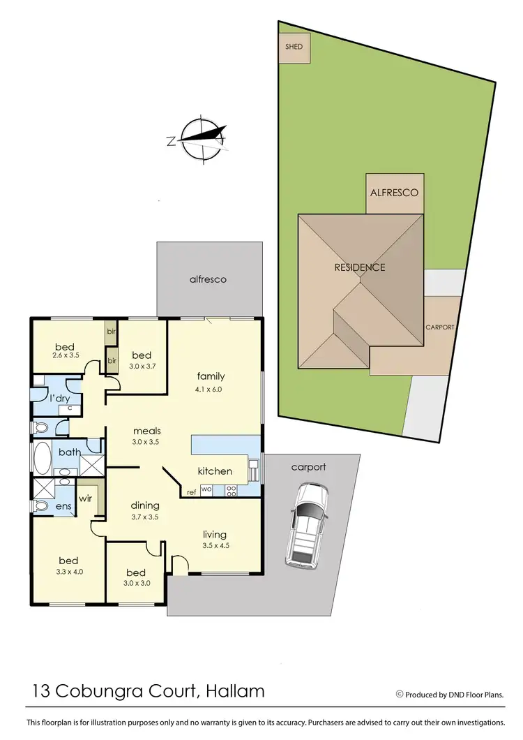 Floorplan of Homely house listing, 13 Cobungra Court, Hallam VIC 3803