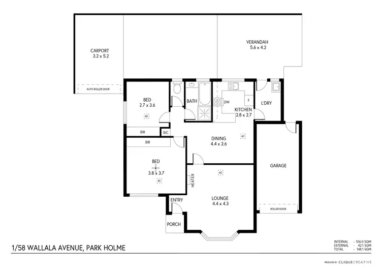Floorplan of Homely house listing, 1/58 Wallala Avenue, Park Holme SA 5043