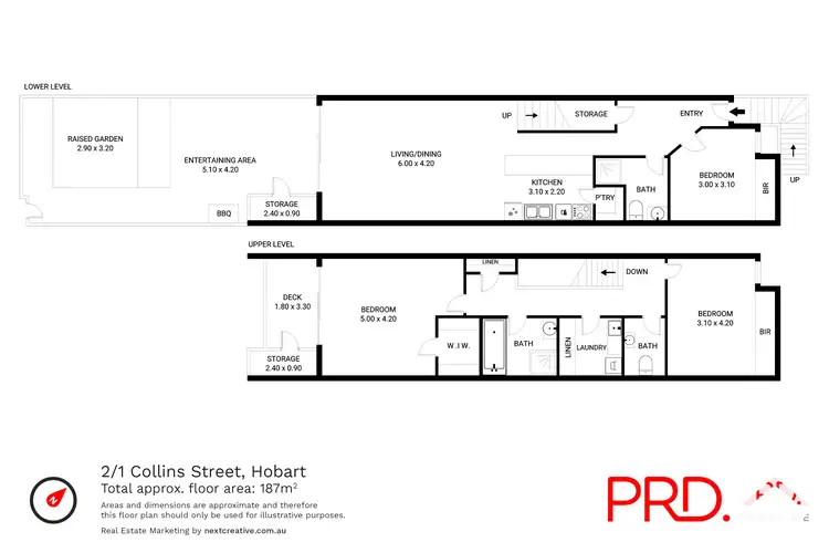 Floorplan of Homely unit listing, 2/1 Collins Street, Hobart TAS 7000