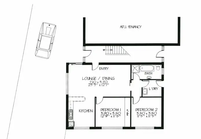 Floorplan of Homely block of units listing, 1/6 Kennedy Street, Brooklyn Park SA 5032