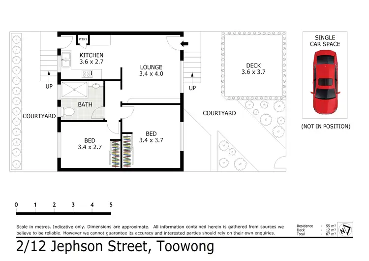 Floorplan of Homely unit listing, 2/12 Jephson Street, Toowong QLD 4066