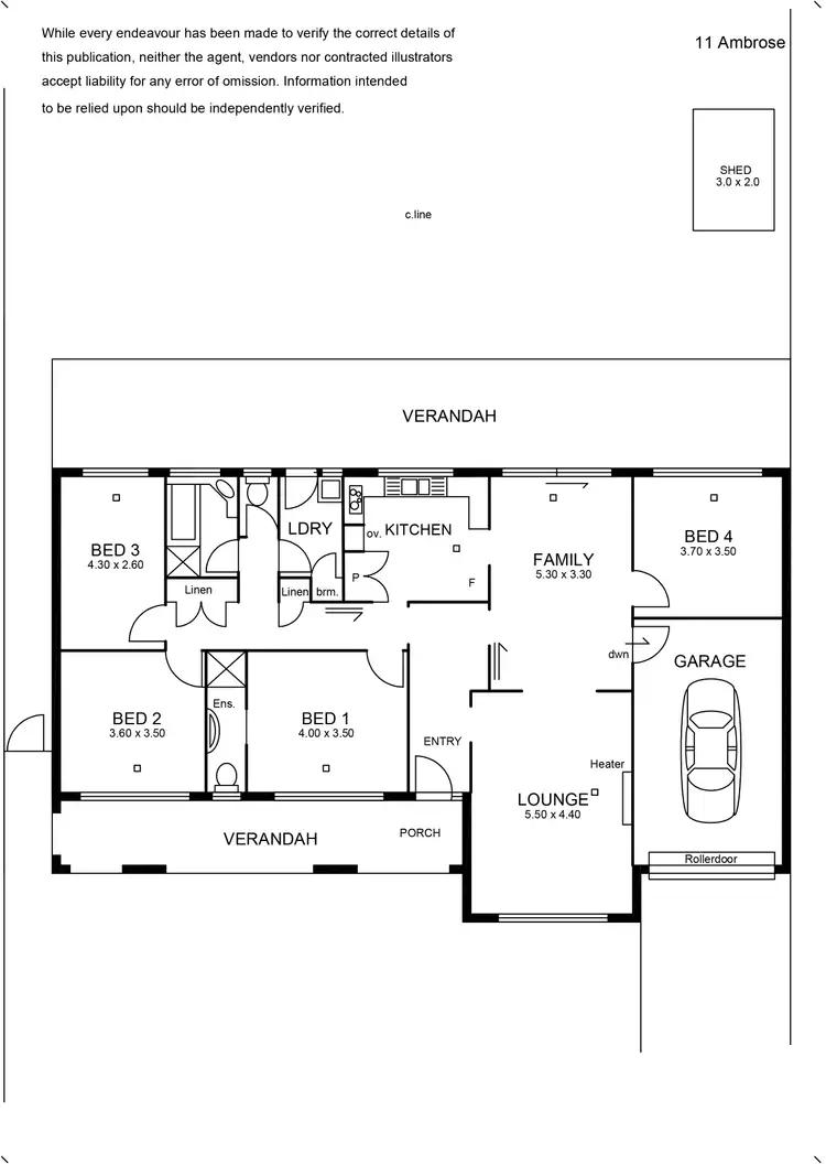 Floorplan of Homely house listing, 11 Ambrose Avenue, Campbelltown SA 5074