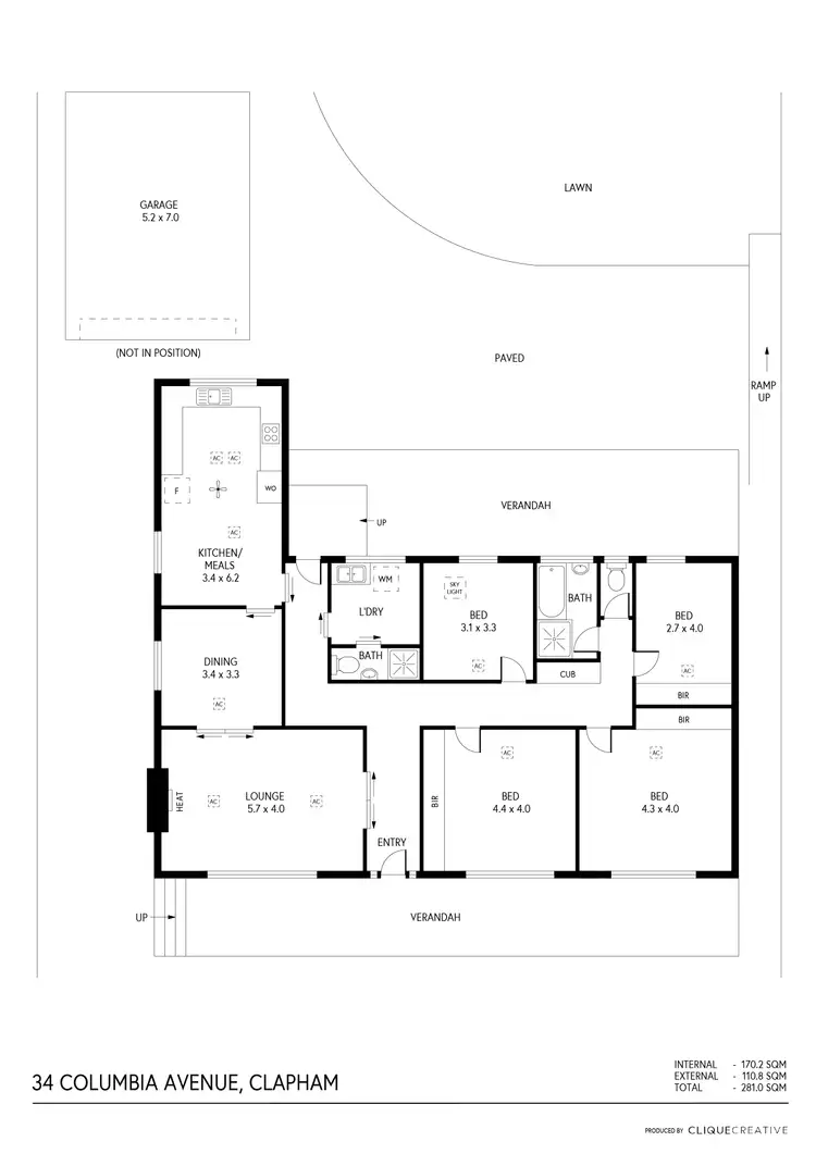Floorplan of Homely house listing, 34 Columbia Avenue, Clapham SA 5062