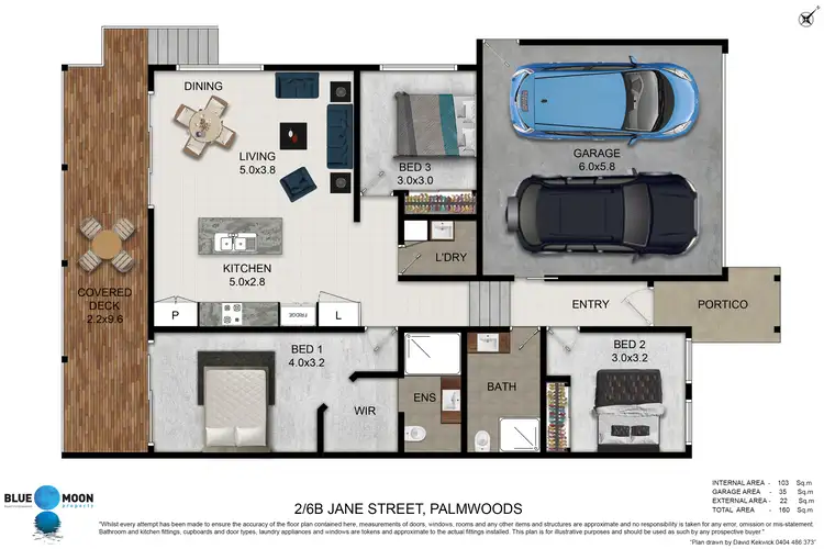 Floorplan of Homely semi-detached listing, 2/6B Jane Street, Palmwoods QLD 4555