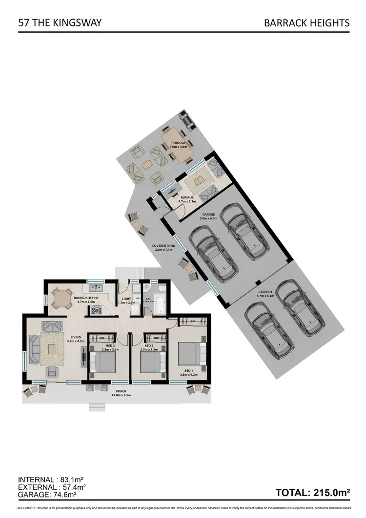 Floorplan of Homely house listing, 57 The Kingsway, Barrack Heights NSW 2528