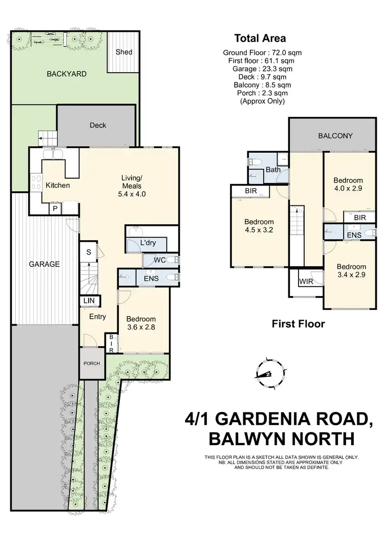 Floorplan of Homely townhouse listing, 4/1 Gardenia Road, Balwyn North VIC 3104
