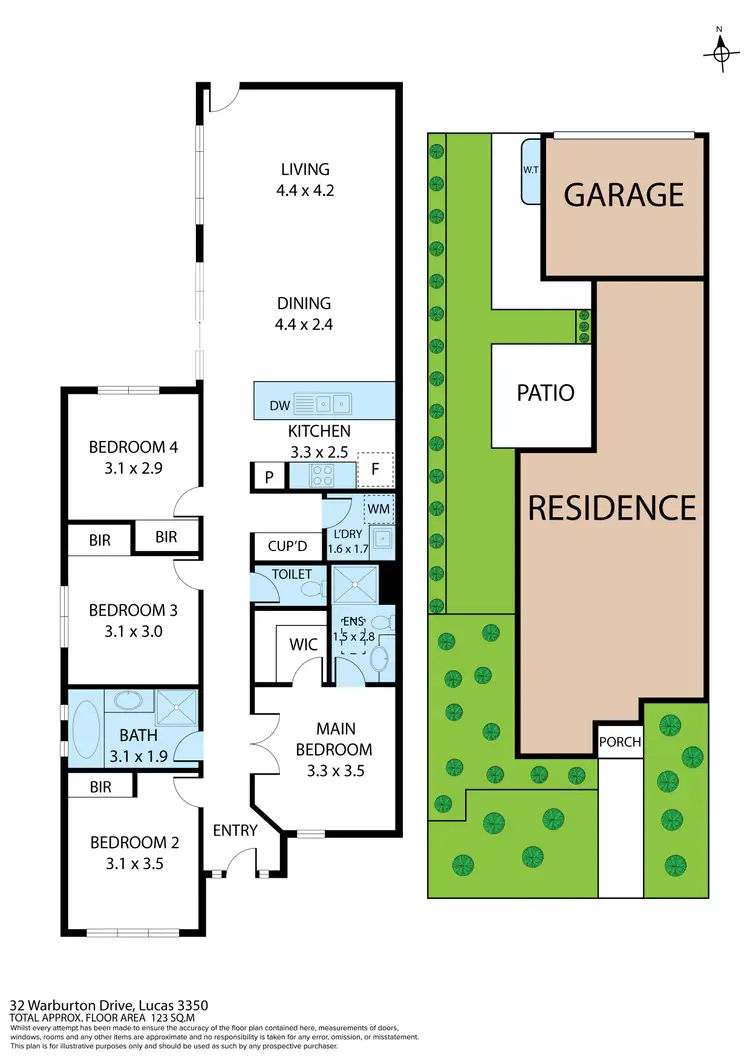 Floorplan of Homely house listing, 32 Warburton Drive, Lucas VIC 3350