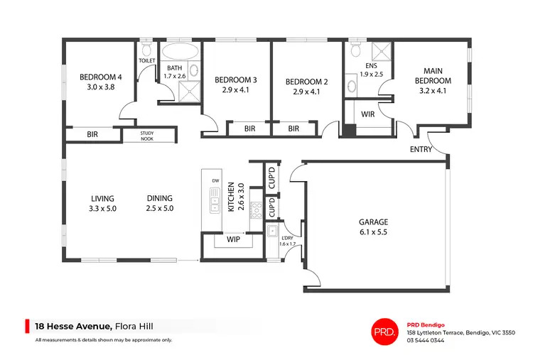 Floorplan of Homely house listing, 18 Hesse Avenue, Flora Hill VIC 3550
