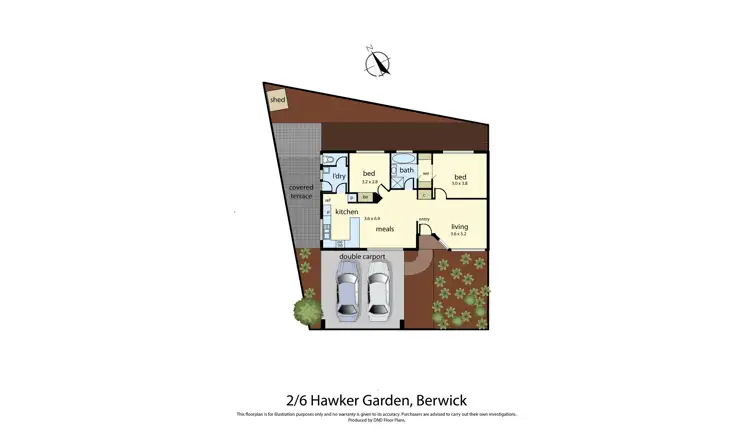 Floorplan of Homely unit listing, 2/6 Hawker Gardens, Berwick VIC 3806