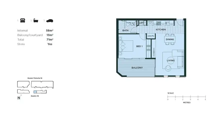 Floorplan of Homely apartment listing, 157/34 Quarry Street, Fremantle WA 6160