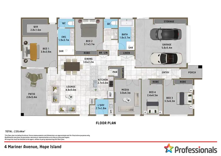 Floorplan of Homely house listing, 4 Mariner Avenue, Hope Island QLD 4212