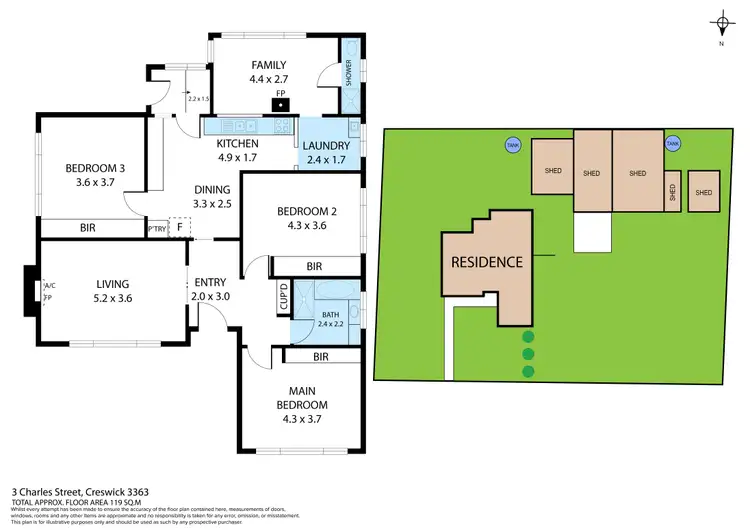 Floorplan of Homely house listing, 3 Charles Street, Creswick VIC 3363