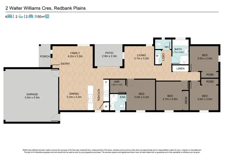 Floorplan of Homely house listing, 2 Walter Williams Crescent, Redbank Plains QLD 4301