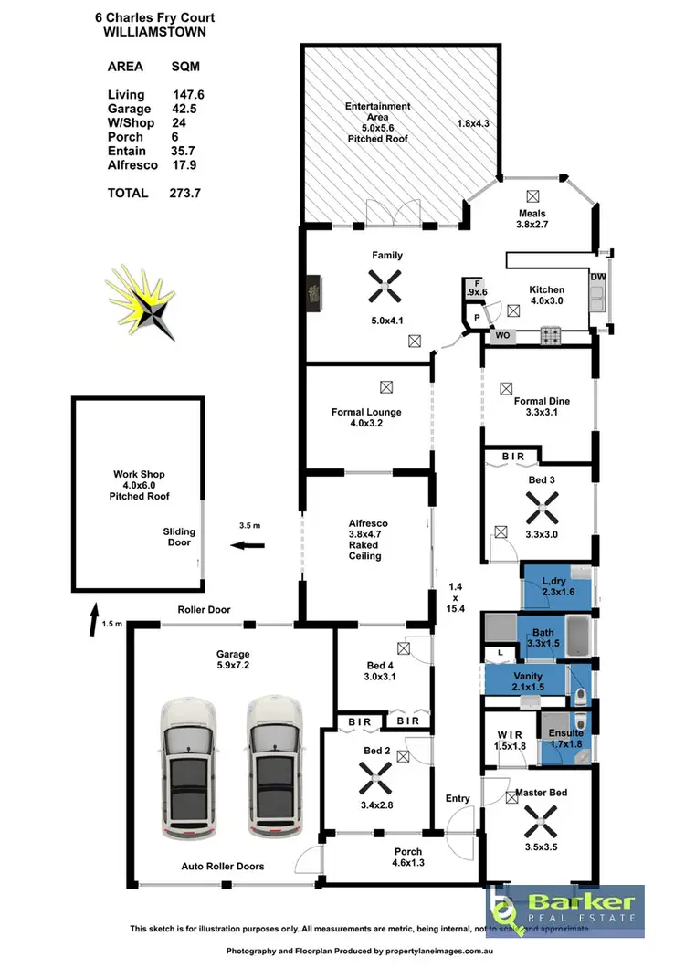 Floorplan of Homely house listing, 6 Charles Fry Court, Williamstown SA 5351