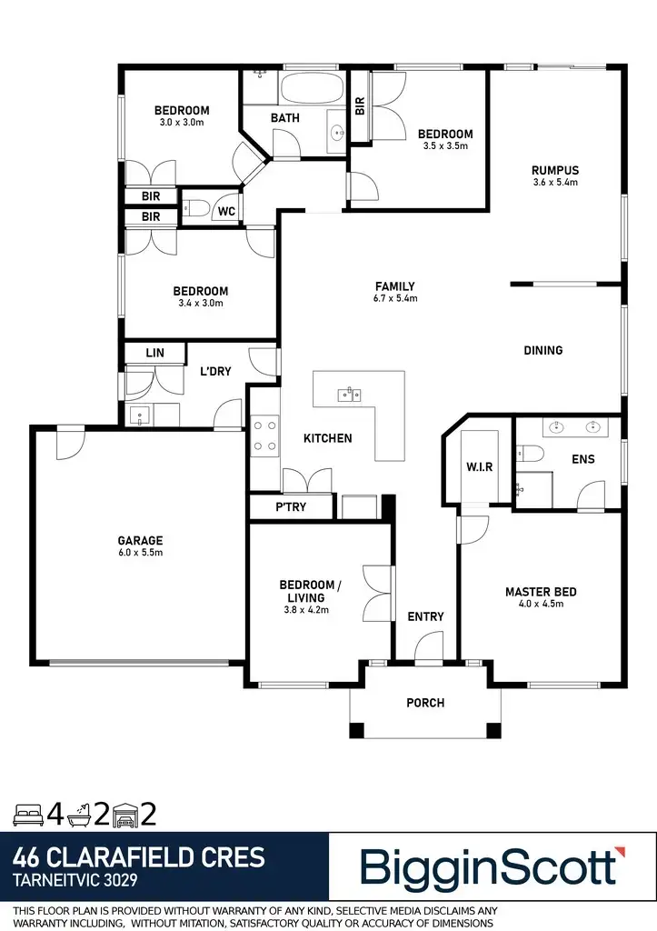 Floorplan of Homely house listing, 46 Clarafield Crescent, Tarneit VIC 3029