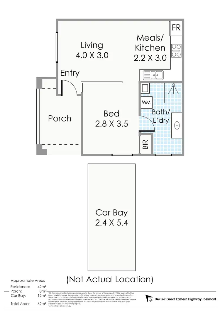 Floorplan of Homely unit listing, 34/169 Great Eastern Highway, Belmont WA 6104