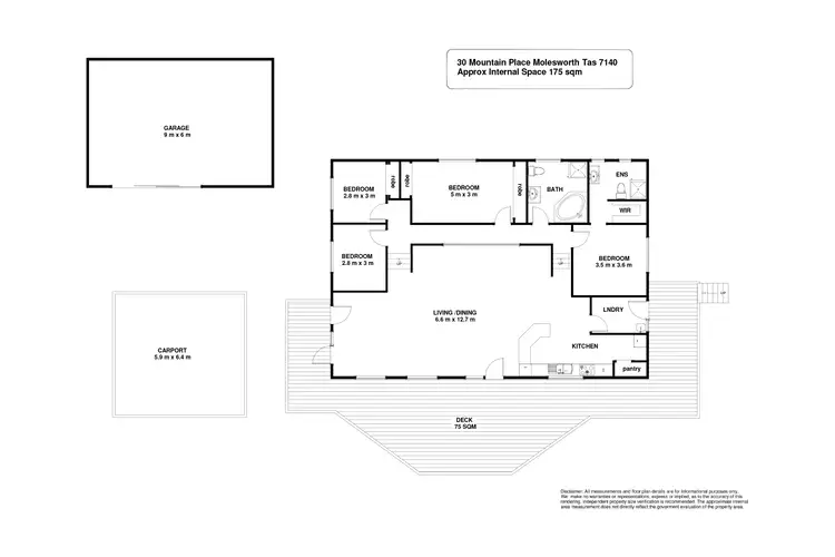 Floorplan of Homely house listing, 30 Mountain Place, Molesworth TAS 7140