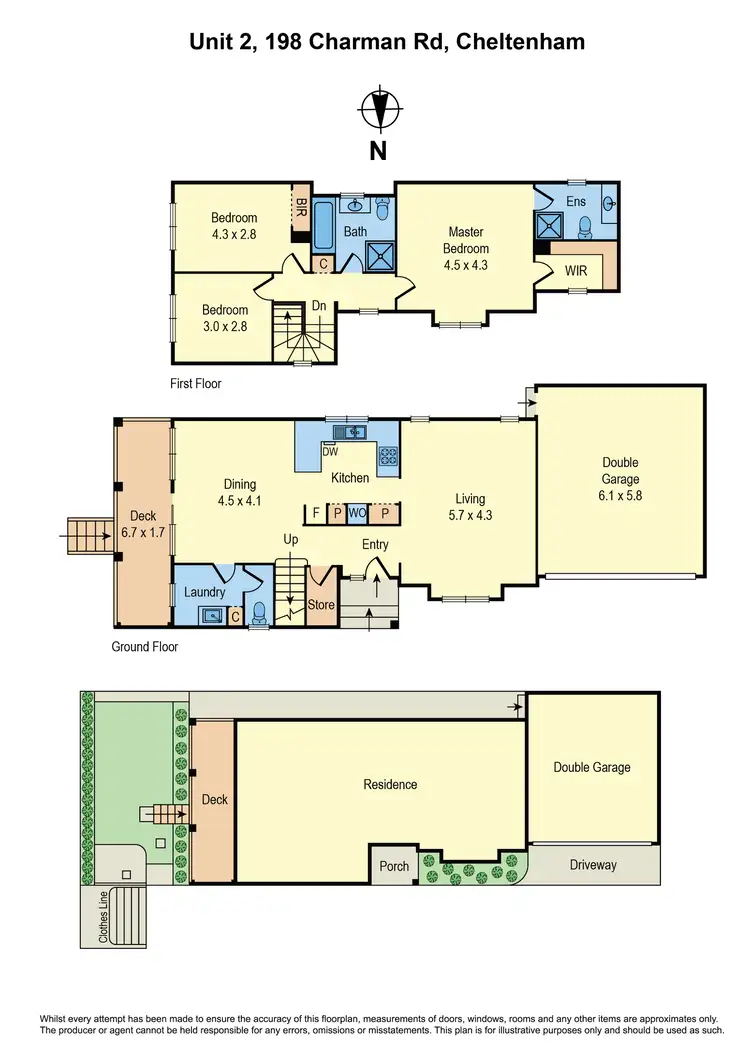 Floorplan of Homely townhouse listing, 2/198 Charman Road, Cheltenham VIC 3192