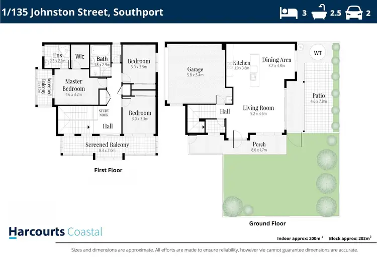 Floorplan of Homely townhouse listing, 1/135 Johnston Street, Southport QLD 4215
