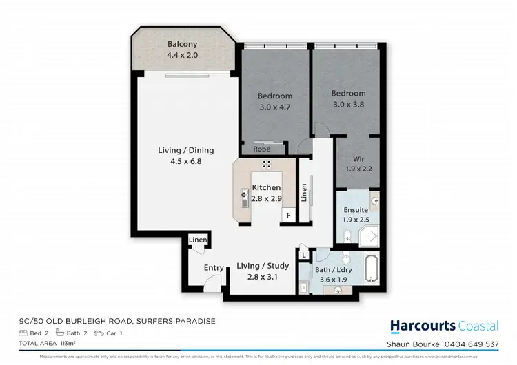 Floorplan of Homely apartment listing, 9C/50 Old Burleigh Road, Surfers Paradise QLD 4217