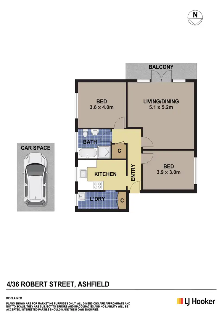 Floorplan of Homely apartment listing, 4/36 Robert Street, Ashfield NSW 2131
