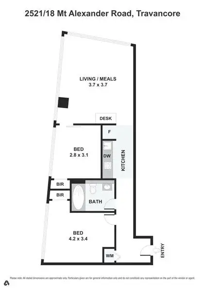 Floorplan of Homely apartment listing, 2521/18 Mt Alexander Road, Travancore VIC 3032