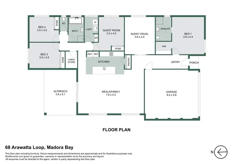 Floorplan of Homely house listing, 68 Arawatta Loop, Madora Bay WA 6210