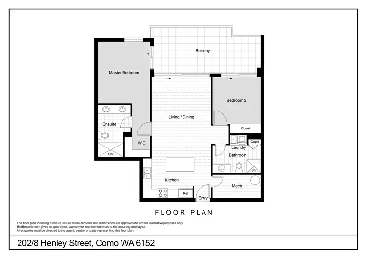 Floorplan of Homely apartment listing, 202/8 Henley Street, Como WA 6152