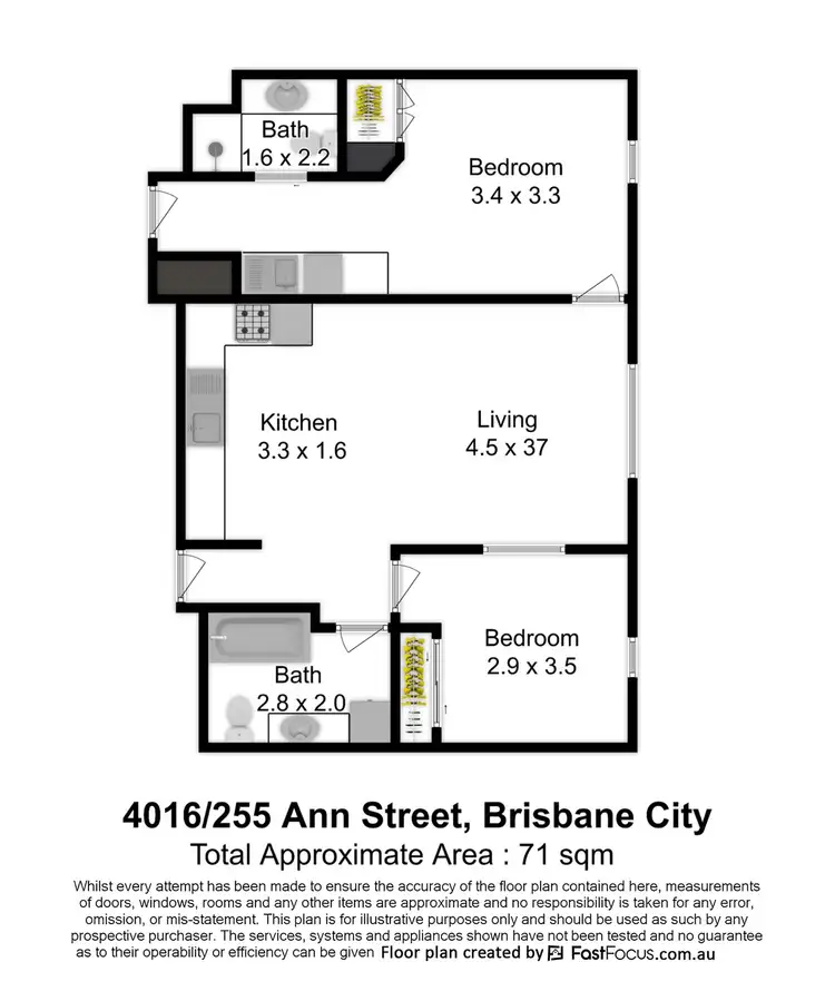 Floorplan of Homely apartment listing, 4016-4017/255 Ann St, Brisbane City QLD 4000