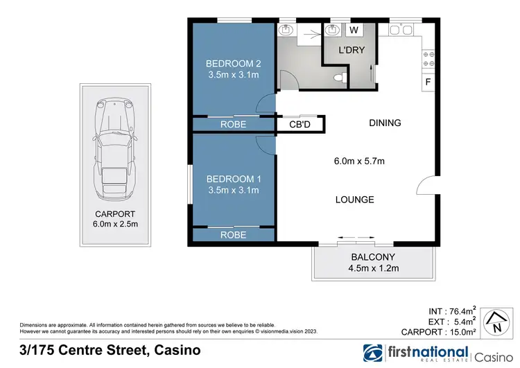 Floorplan of Homely unit listing, 3/175 Centre Street, Casino NSW 2470