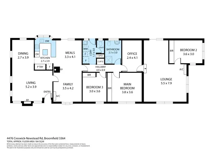 Floorplan of Homely house listing, 4476 Creswick-Newstead Road, Broomfield VIC 3364