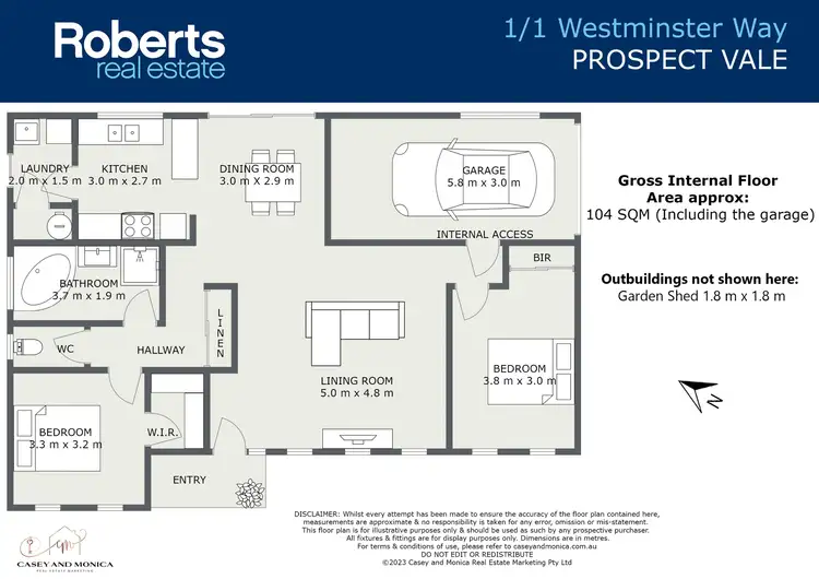Floorplan of Homely unit listing, 1/1 Westminster Way, Prospect TAS 7250