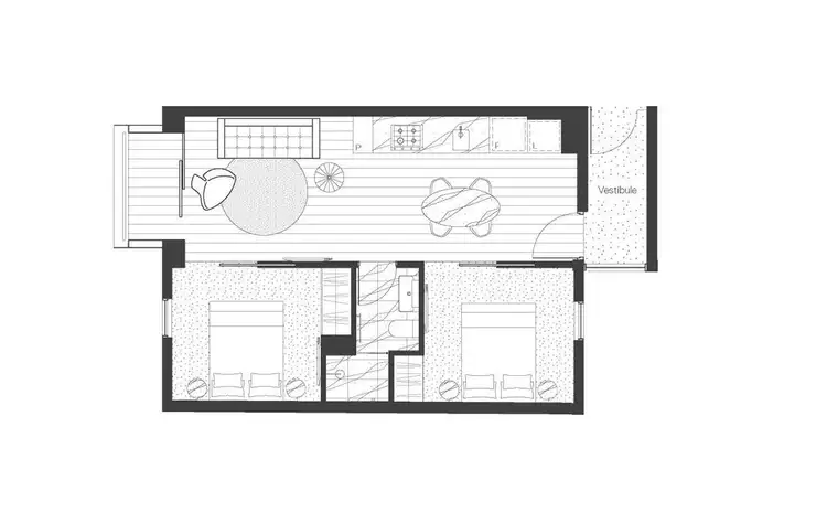 Floorplan of Homely apartment listing, 301/518 Swanston St, Carlton VIC 3053