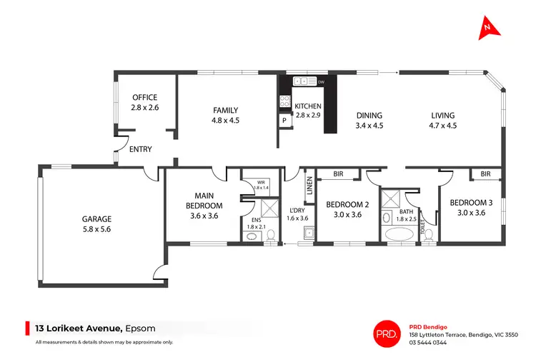 Floorplan of Homely house listing, 13 Lorikeet Avenue, Epsom VIC 3551