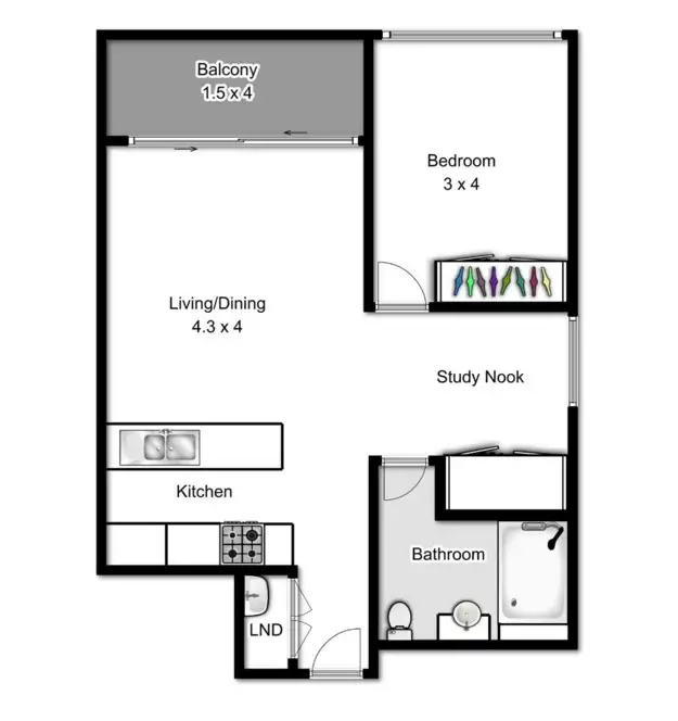 Floorplan of Homely apartment listing, 3604/128 Charlotte Street, Brisbane City QLD 4000
