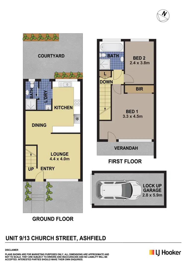 Floorplan of Homely townhouse listing, 9/13 Church Street, Ashfield NSW 2131