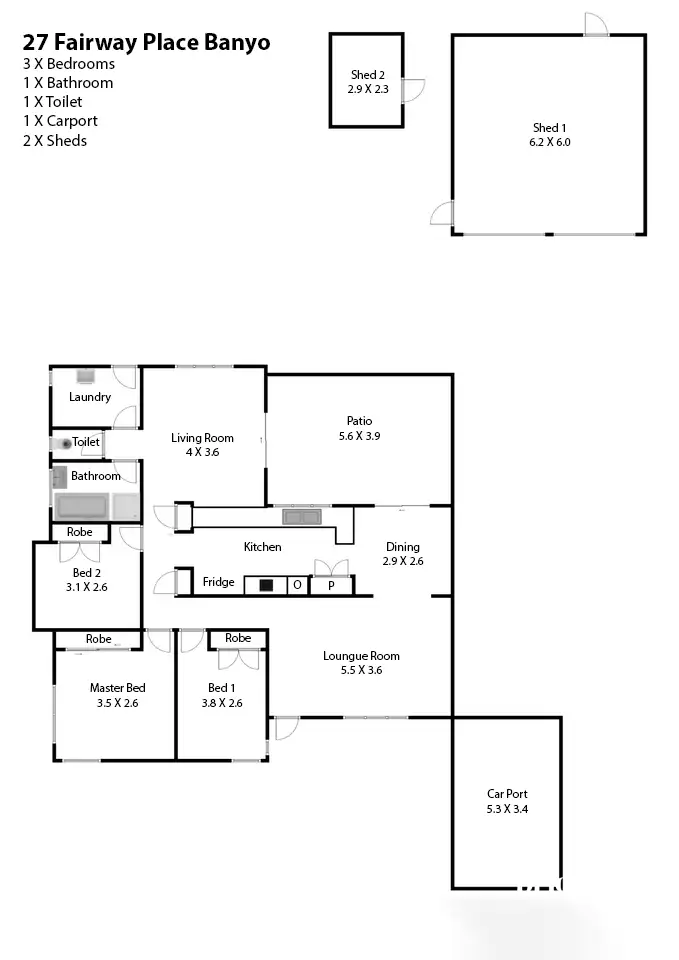 Floorplan of Homely house listing, 27 Fairway Place, Banyo QLD 4014
