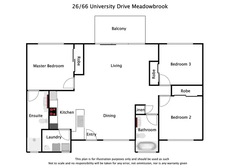 Floorplan of Homely apartment listing, 26/66 University Drive, Meadowbrook QLD 4131