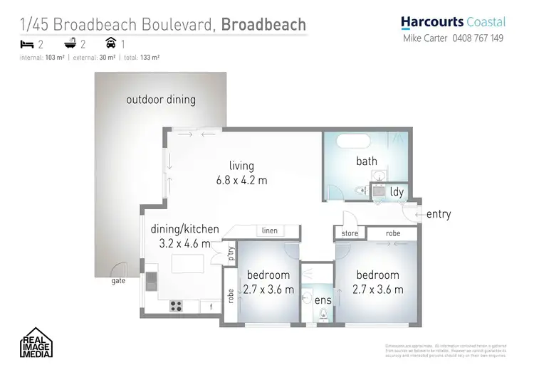 Floorplan of Homely unit listing, 1/39-45 Broadbeach Boulevard, Broadbeach QLD 4218