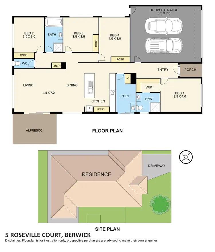 Floorplan of Homely house listing, 5 Roseville Court, Berwick VIC 3806