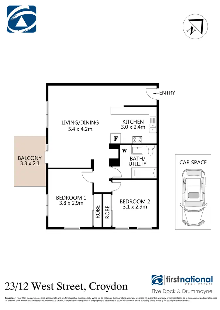 Floorplan of Homely apartment listing, 23/12 West Street, Croydon NSW 2132