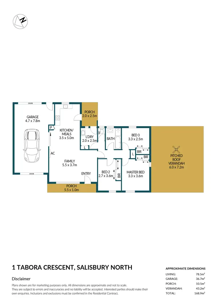Floorplan of Homely house listing, 1 Tabora Crescent, Salisbury North SA 5108