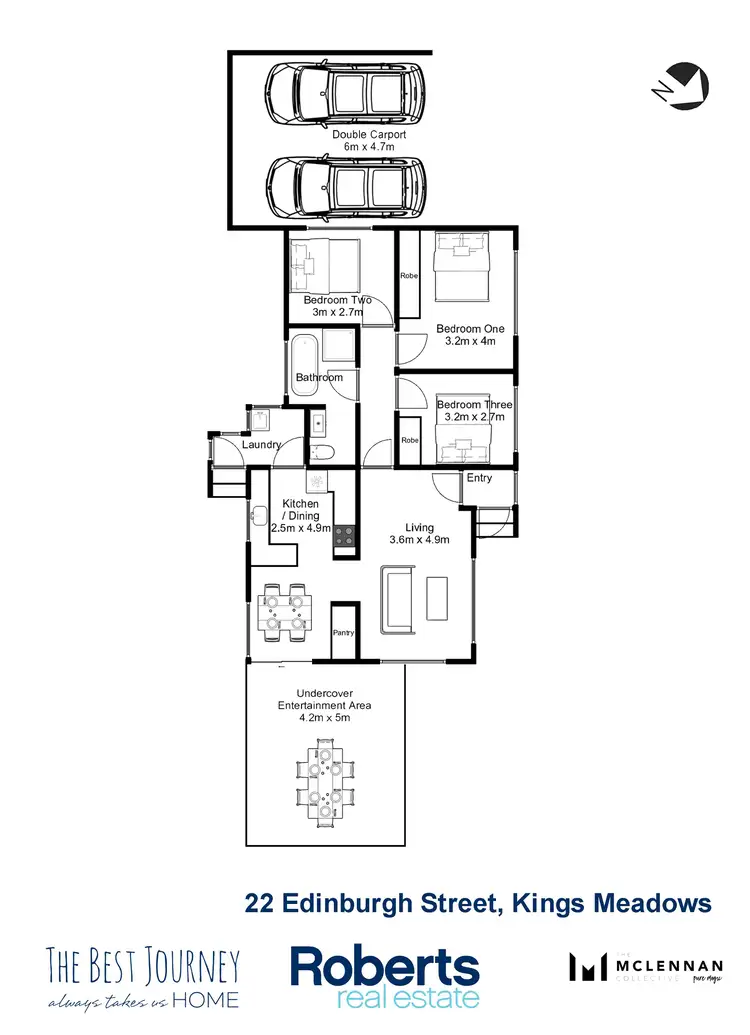 Floorplan of Homely house listing, 22 Edinburgh Street, Kings Meadows TAS 7249
