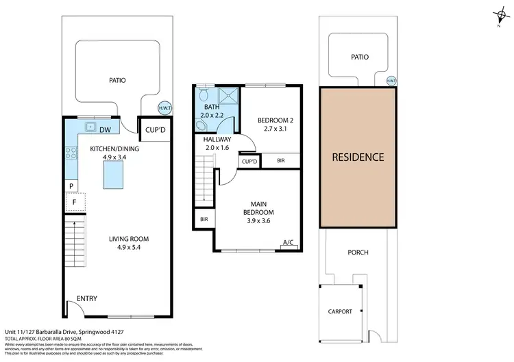 Floorplan of Homely townhouse listing, 11/127 Barbaralla Drive, Springwood QLD 4127