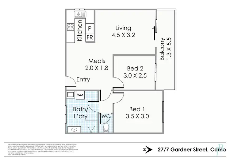 Floorplan of Homely unit listing, 27/7 Gardner Street, Como WA 6152